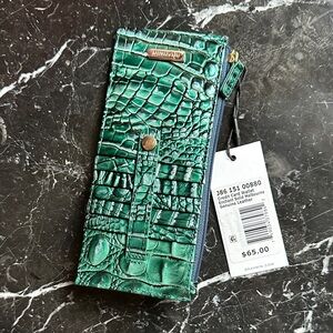 Brahmin Enchant Solid Melbourne Croc-Embossed Leather Card Wallet
